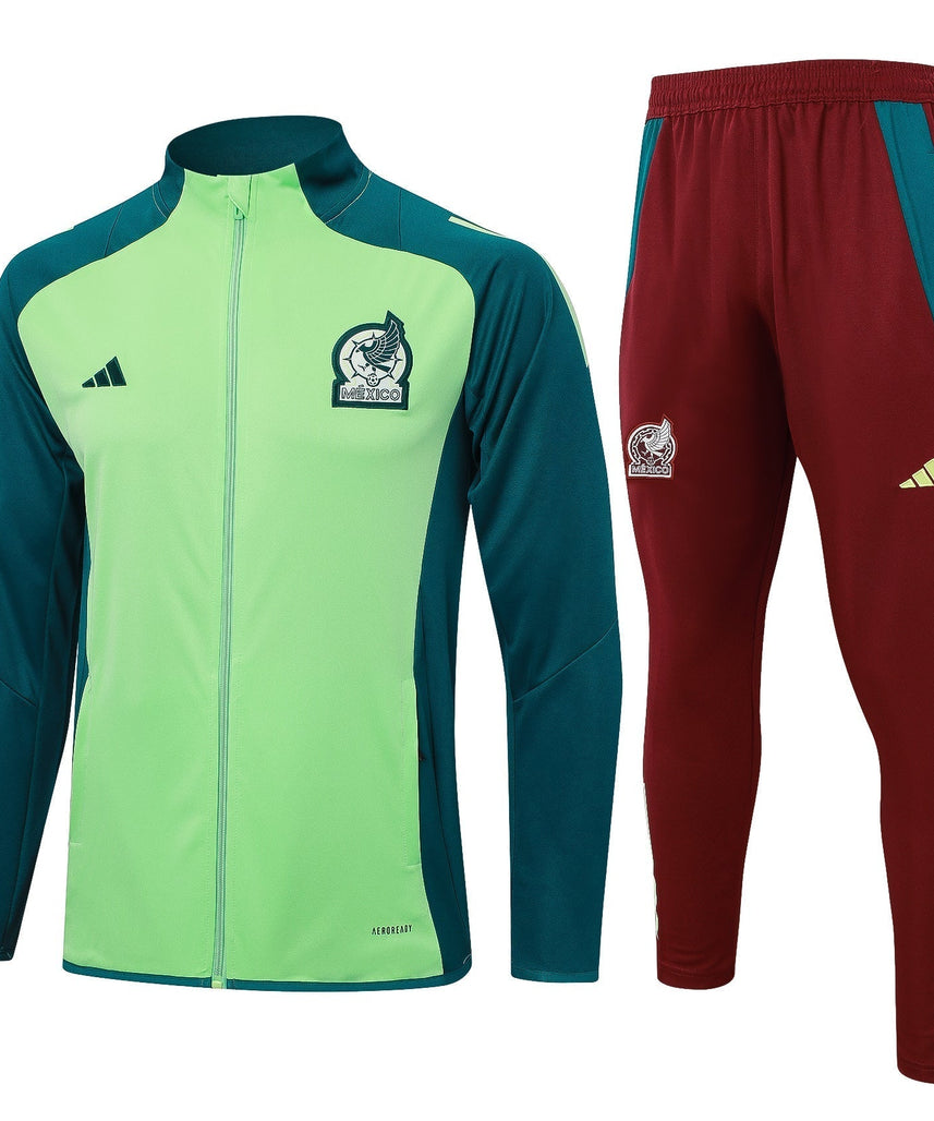 Mexiko Dunkelrot und Mintgrüner Trainingsanzug
