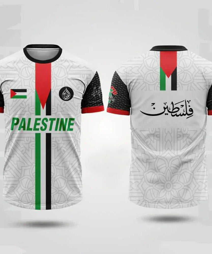 Palestine Football Jersey T Shirts Summer Fashion Short Sleeve Palestinian Flag 3D Print Tshirt Casual O Neck Loose Men Tee Tops freepalstine